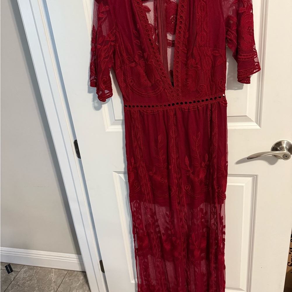 Deep V-Neck Lace Romper
